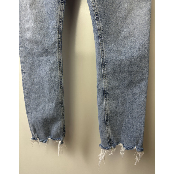 Agolde Merrel Mid Rise Straight Leg Jean Frayed Hem Light Wash Astray Size 24 - Picture 6 of 14